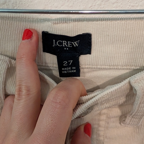 J Crew Ecru Straight Leg Corduroys Size 27 - Picture 2 of 5